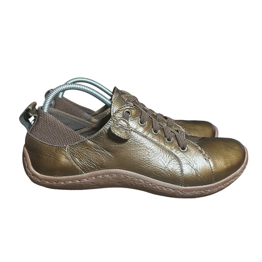 Born Althea bronze Leather Sneakers Sz 9 comfortable casual Whiskey Metallic